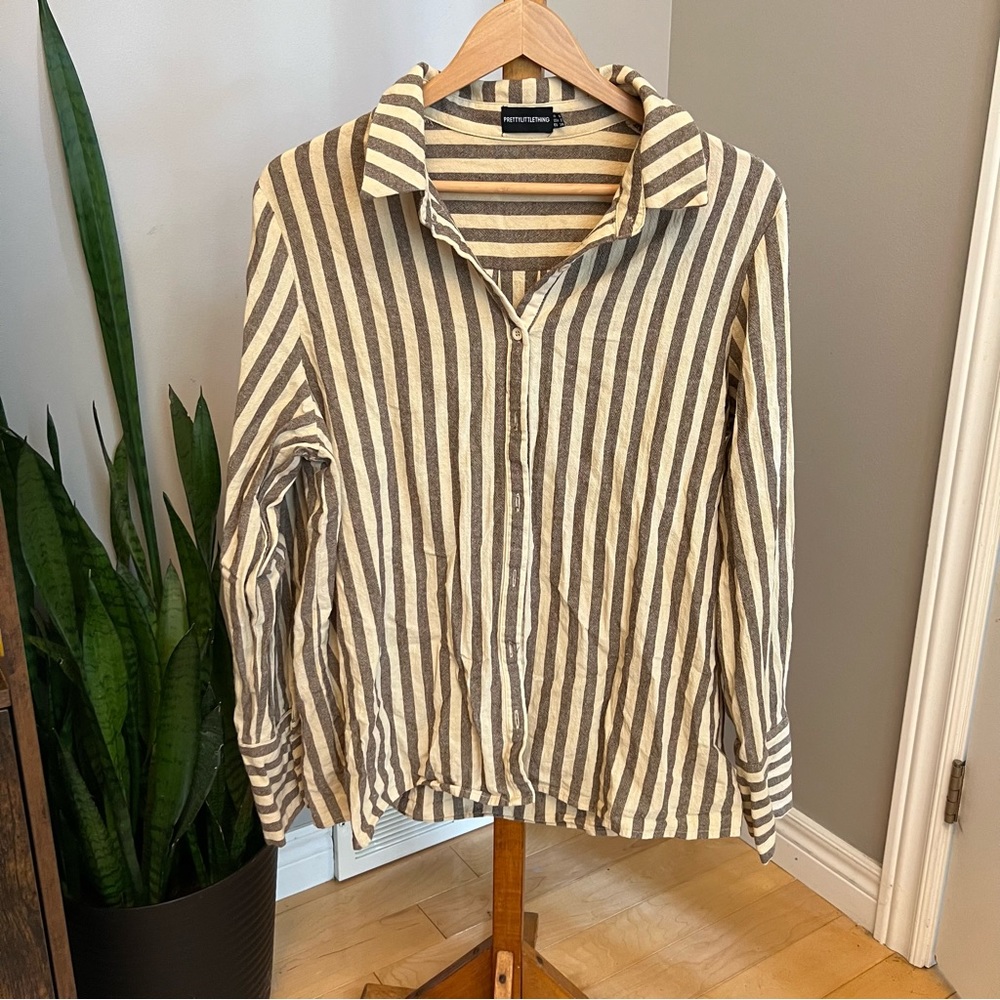 PrettyLittleThing button down striped shirt